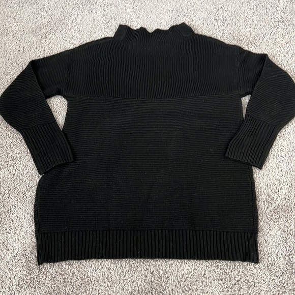 Pink Lily Future Starts Now Black Mock Neck Sweater Mini Dress Tunic New - Picture 8 of 10